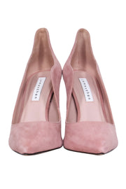 Current Boutique-James Chan - Blush Pink Suede Scalloped Basic Pump sz 9.5