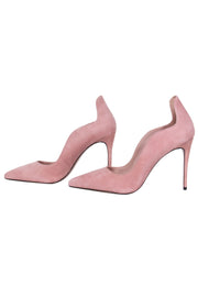 Current Boutique-James Chan - Blush Pink Suede Scalloped Basic Pump sz 9.5