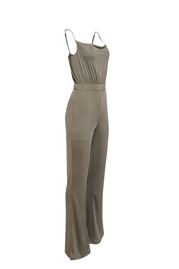 Current Boutique-Jason Wu - Olive Green Sleeveless Jumpsuit Sz S