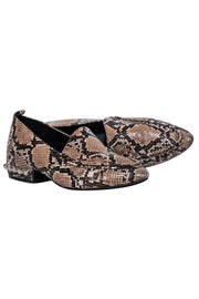 Current Boutique-Jeffrey Campbell - Taupe & Brown Snake Print Loafers w/ Stud Accent Sz 7M
