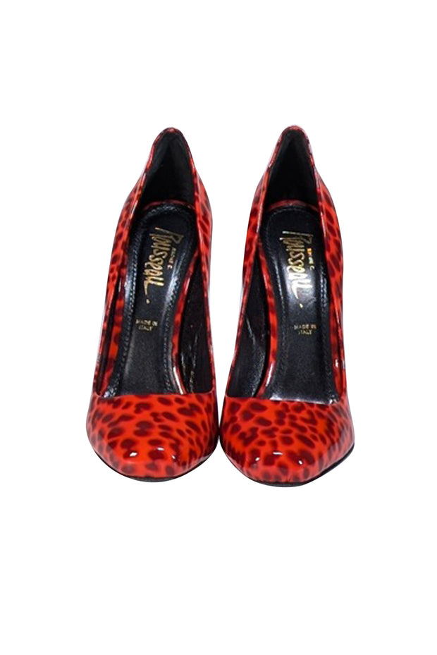 Jerome C. Rousseau - Red Leopard Print Patent Leather Heels Sz 7 - Current Boutique