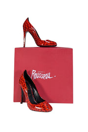 Jerome C. Rousseau - Red Leopard Print Patent Leather Heels Sz 7 - Current Boutique