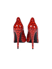 Jerome C. Rousseau - Red Leopard Print Patent Leather Heels Sz 7 - Current Boutique