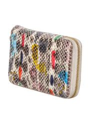 Current Boutique-Jerome Dreyfuss - Beige & Multi Color Snake Skin Print Wallet
