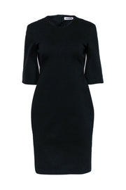 Current Boutique-Jil Sander - Black Crop Sleeve Sheath Dress Sz S