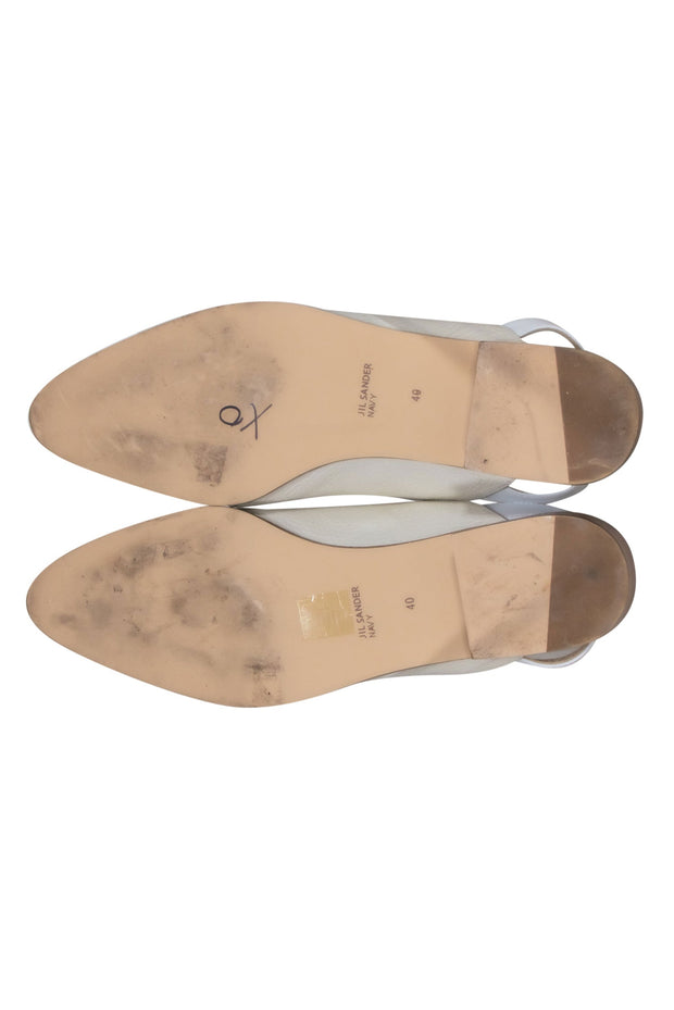 Current Boutique-Jil Sander - Ivory & White Leather Slingback Oxfords Sz 9