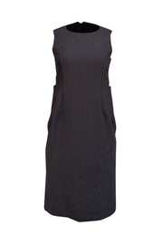 Current Boutique-Jil Sander - Black Thick Knit Sleeveless Sheath Dress Sz S