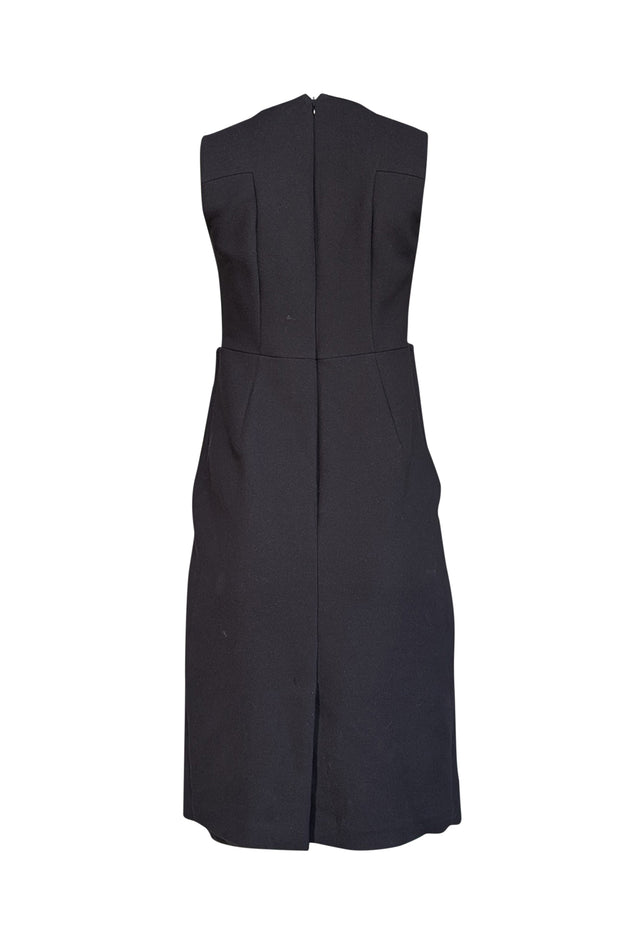 Current Boutique-Jil Sander - Black Thick Knit Sleeveless Sheath Dress Sz S