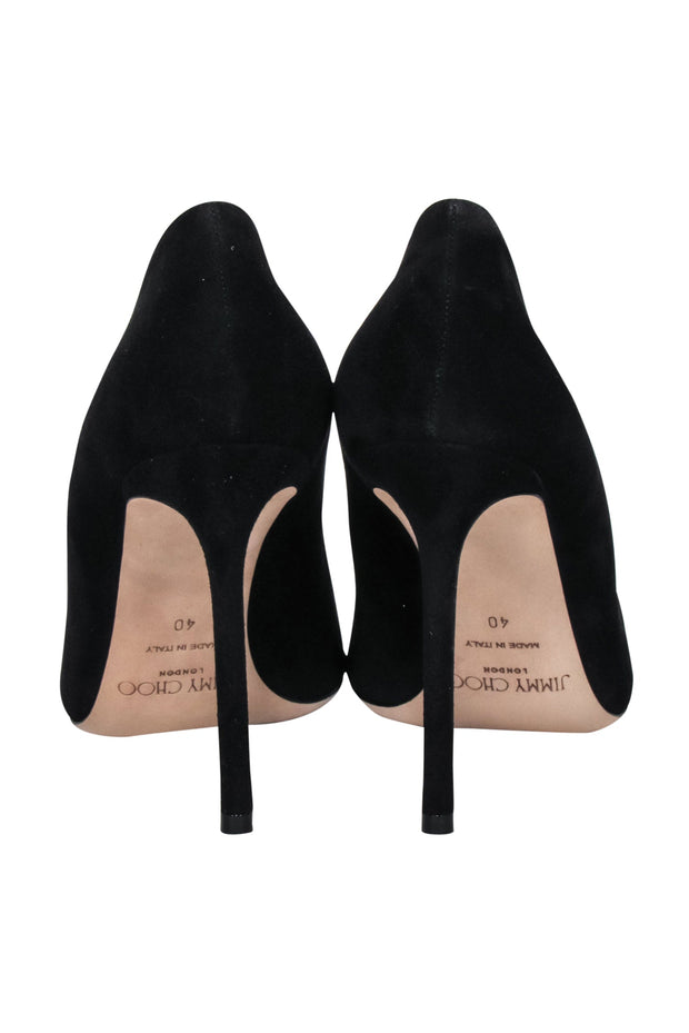 Current Boutique-Jimmy Choo - Black Suede Dempsey Pumps w/ Toe Charms Sz 10