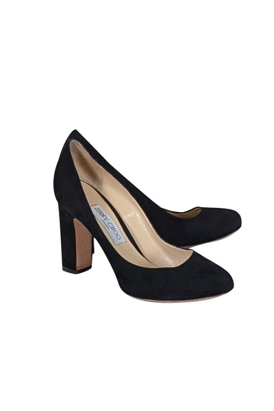 Current Boutique-Jimmy Choo - Black Suede Heels Sz 9