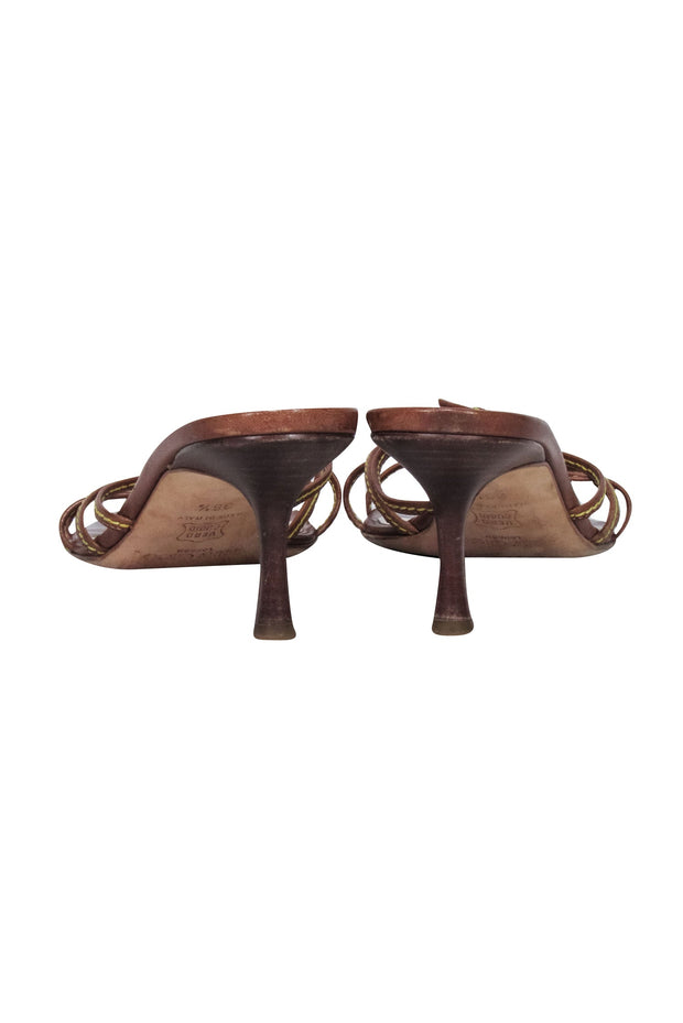 Current Boutique-Jimmy Choo - Brown Leather Open Tue Mule Pumps Sz 6.5
