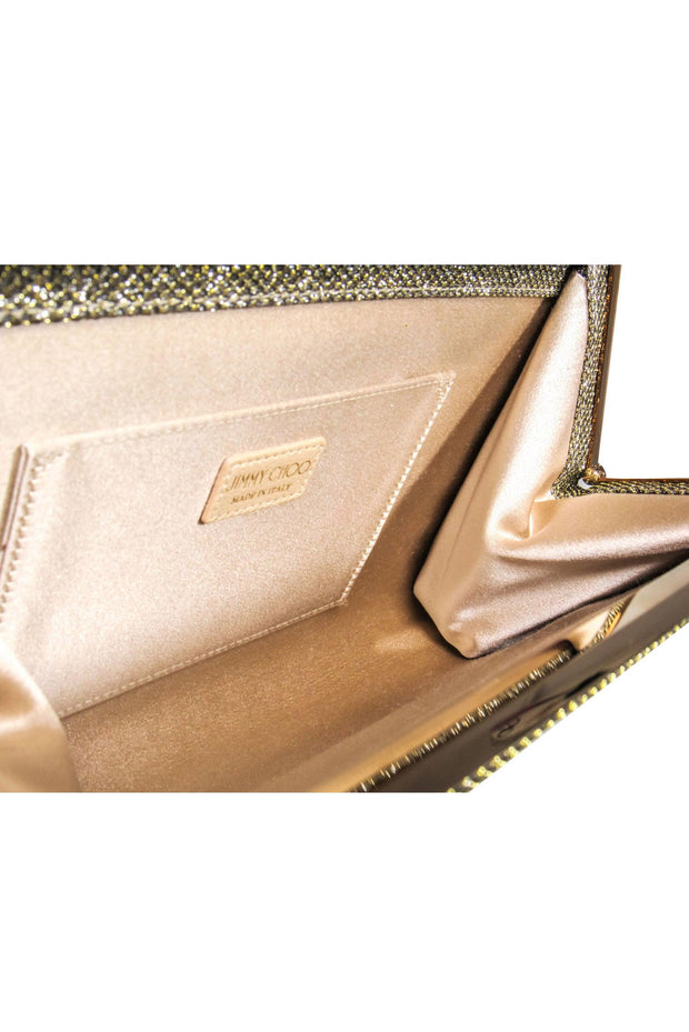 Current Boutique-Jimmy Choo - Gold Metallic Rectangular Clutch