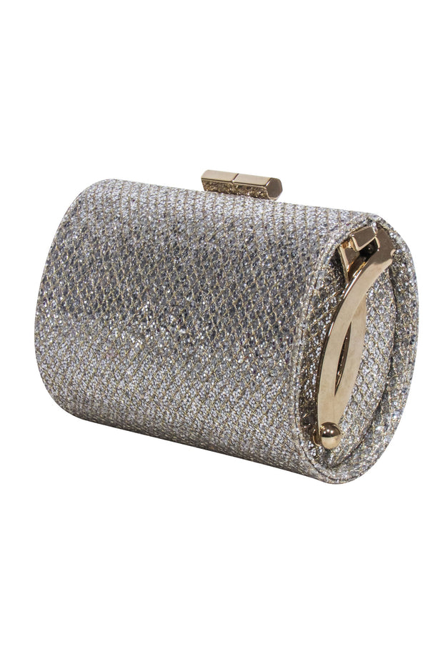 Current Boutique-Jimmy Choo - Silver Glitter Sparkle Small Clutch