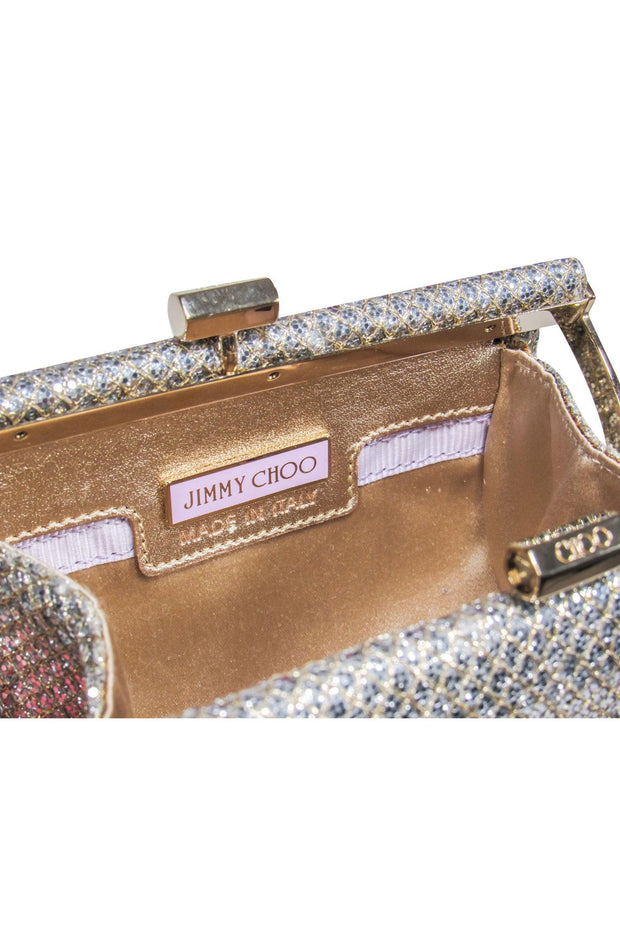 Current Boutique-Jimmy Choo - Silver Glitter Sparkle Small Clutch