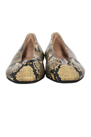 Current Boutique-Jimmy Choo - Beige & Black "Juelle Dijon" Snake Print Flats Sz 7.5