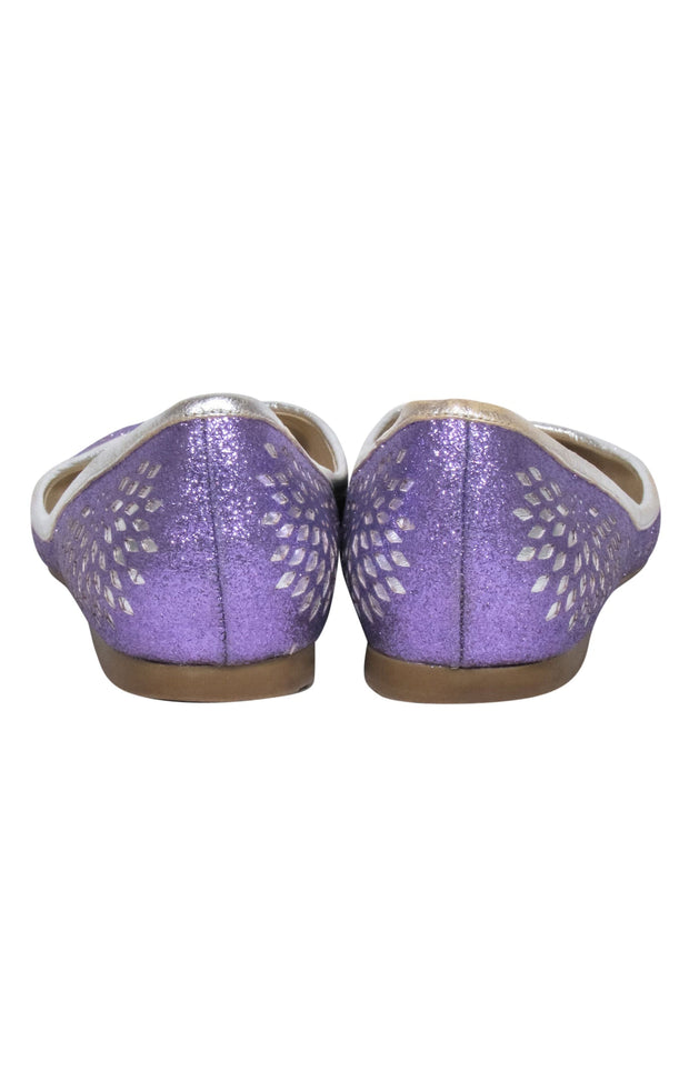 Current Boutique-Jimmy Choo - Purple & Silver Laser Cut Print Flats Sz 8