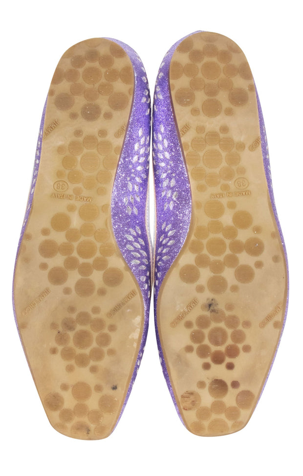 Current Boutique-Jimmy Choo - Purple & Silver Laser Cut Print Flats Sz 8