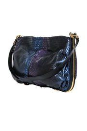 Current Boutique-Jimmy Choo - Purple, Blue & Black Metallic Python Shoulder Bag