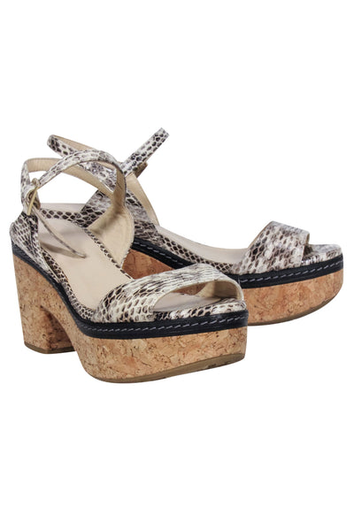Current Boutique-Jimmy Choo - Snake Embossed Open Toe Strappy Sandals Sz 6