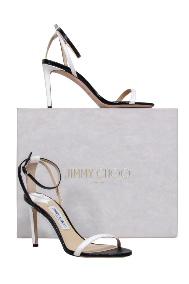 Current Boutique-Jimmy Choo - Black & White Color Block Sandal Heel Sz 8