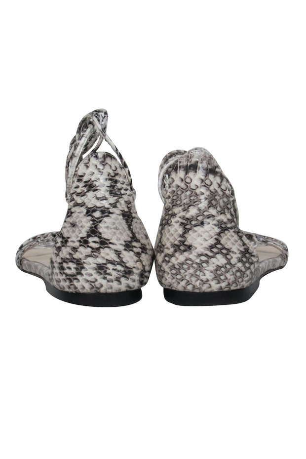 Current Boutique-Jimmy Choo - Light & Dark Grey Snake Print Leather Sandals Sz 9.5