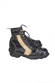 Current Boutique-John Fluevog - Black Leather Lace Up Short Boots Sz 9