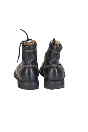 Current Boutique-John Fluevog - Black Leather Lace Up Short Boots Sz 9