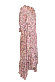 Current Boutique-Johnny Was - Light Pink & Multicolor Floral Print Dress Sz M