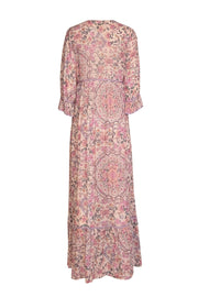 Current Boutique-Johnny Was - Light Pink & Multicolor Floral Print Dress Sz M