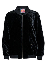 Current Boutique-Johnny Was - Black Velvet Bomber Jacket Sz M