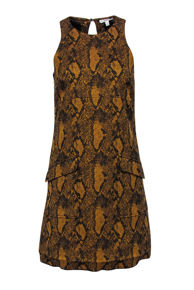 Current Boutique-Joie - Camel & Black Sleeveless Animal Print A-line Dress Sz XS
