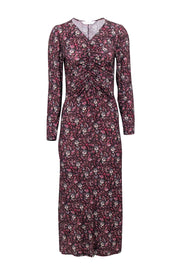 Current Boutique-Joie - Brown w/ Multicolor Floral Print Ruched Maxi Dress Sz S