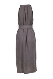 Current Boutique-Joie - Olive Green Linen Sleeveless Button Front Dress Sz M