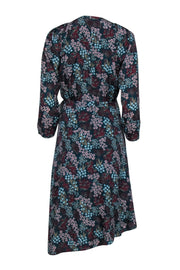 Current Boutique-Joie - Green w/ Multicolor Dainty Floral Print Wrap Dress Sz S