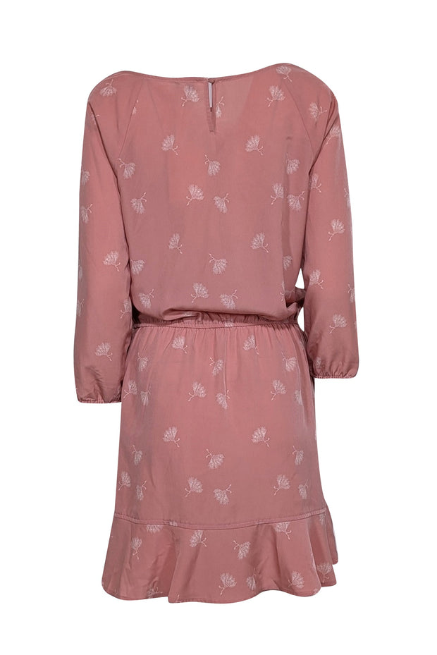 Current Boutique-Joie - Pink Floral Bouquet Print Crop Sleeve Dress Sz S