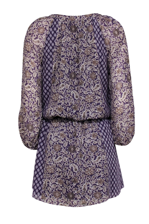 Current Boutique-Joie - Purple Paisley Print Silk Dress Sz S