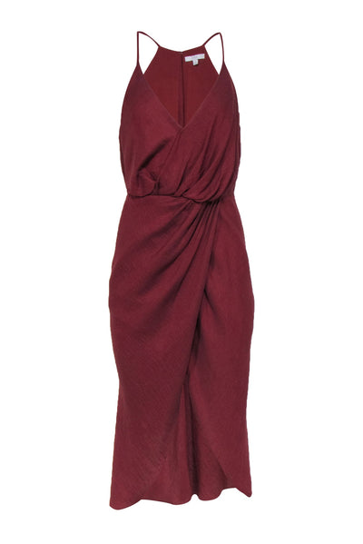 Current Boutique-Joie - Rust Red Tulip Front Midi Dress Sz S
