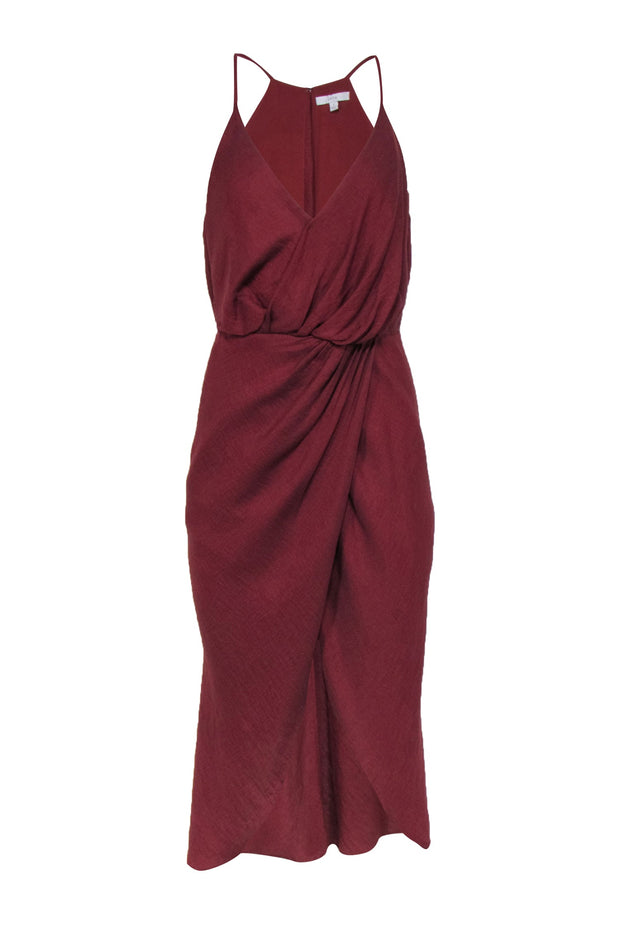 Current Boutique-Joie - Rust Red Tulip Front Midi Dress Sz S