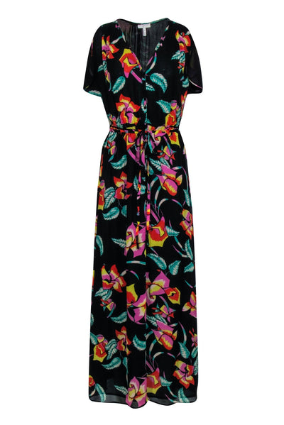 Current Boutique-Joie - Black & Multicolor Floral Maxi Dress Sz XS