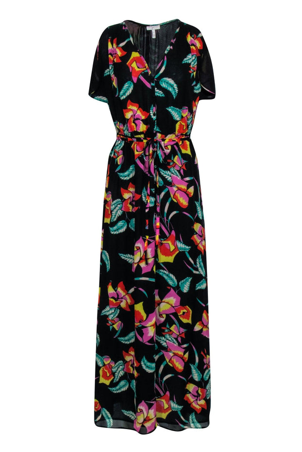 Current Boutique-Joie - Black & Multicolor Floral Maxi Dress Sz XS