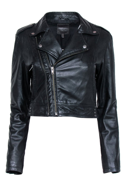 Current Boutique-Joie - Black Leather Moto Jacket Sz M