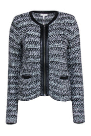 Current Boutique-Joie - Grey & Black Knit Zipper Front Jacket Sz M