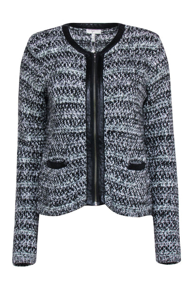 Current Boutique-Joie - Grey & Black Knit Zipper Front Jacket Sz M