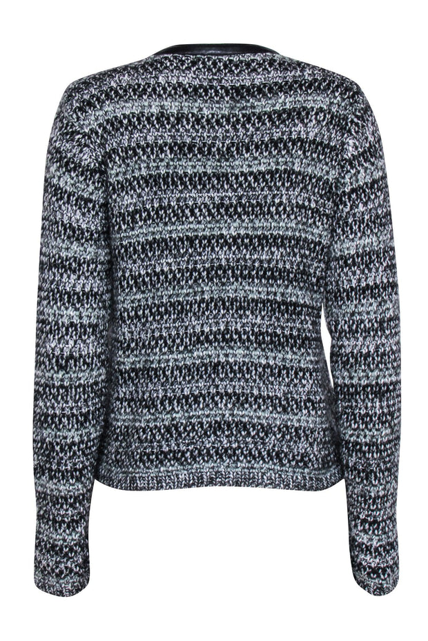 Current Boutique-Joie - Grey & Black Knit Zipper Front Jacket Sz M