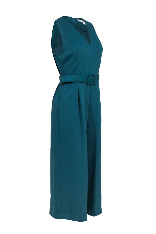 Current Boutique-Joie - Emerald Green Belted Jumpsuit Sz 6