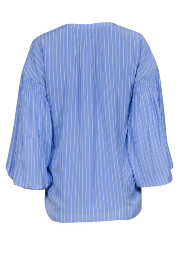 Current Boutique-Joie - Blue w/ White Striped Print Henley Blouse Sz XXS