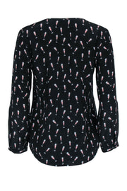 Current Boutique-Joie - Black w/ Pink Champagne Flute Print Shirt Sz XS