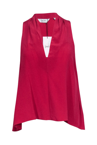 Current Boutique-Joie - Fuchsia Silk "Ocana " Sleeveless Top Sz XS