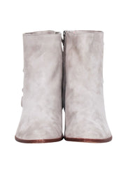 Current Boutique-Joie - Beige Ruffle side Trim Short Booties Sz 9.5