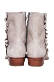 Current Boutique-Joie - Beige Ruffle side Trim Short Booties Sz 9.5